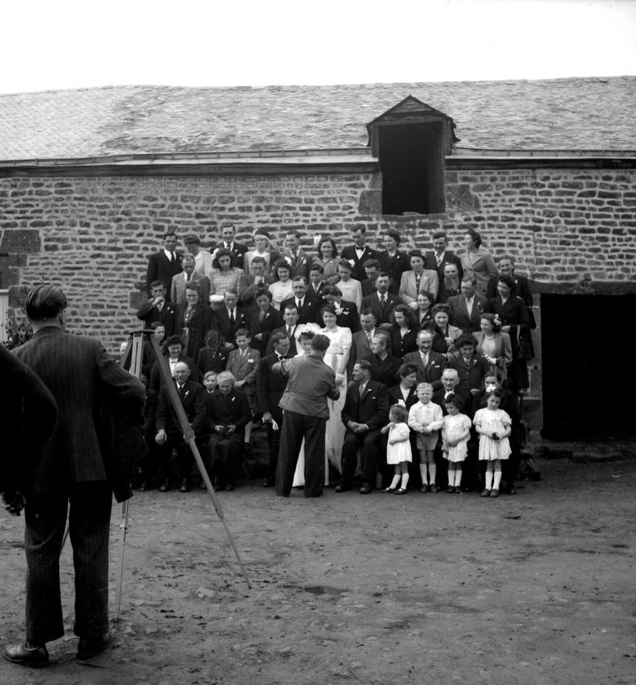 Wedding Photographer Group Portrait – Old Negative Photo Year 1950