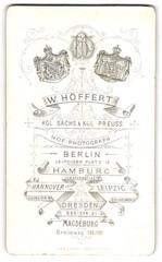 Photograph W. Höffert, Berlin, royal coat of arms next to monogram of photographer