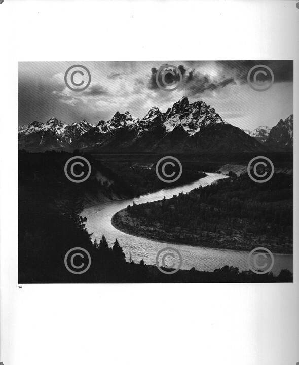 BOOK PLATE B&W Photo ANSEL ADAMS Grand Tetons / Storm over Great Plains NM