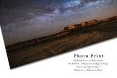 Night Sky Photography Print – Picture of Milky Way Over Mesa in Arizona