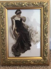Lady Dressed Gown With Cats