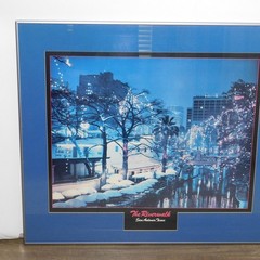 San Antonio Texas Riverwalk Winter Scene Professional Framed Photography 30.5×26