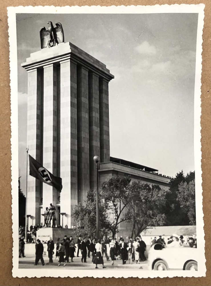 Old Photo Universal Exhibition 1937 Paris Speer Pavilion Germany Eagle