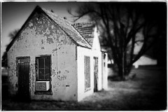 Fine Art Photography, 8×12, Black and White print, Outside Dillys, Hastings, NE