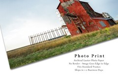 Country Photography Print – Picture of Old Wooden Grain Elevator in Texas