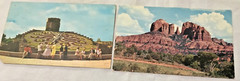 Arizona Cathedral Rock 1958 & Floral Clock 1963 color photographs post cards