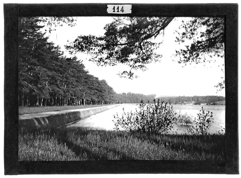 Old Black And White Photo Glass Plate 6X9 Cm Lake Park France