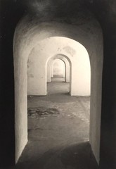 VINTAGE BLACK AND WHITE ARCHED DOORWAY INTERIOR STUDY PHOTOGRAPH