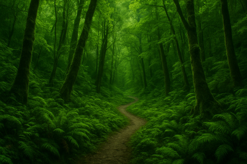 AI-Generated Enchanted Green Forest — Mystical Nature Landscape 15