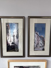 Two Framed European Town Photographs