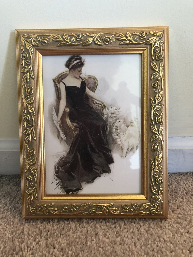 Lady Dressed Gown With Cats