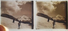 Photo Glass Plaque Early 1900s Mountaineering – 12.5 X 6Cm