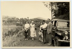 Africa Landscape Portrait Family Car – Old Photo Year. 1950