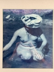 Framed Blue Tint Image medium unknown South East Asia Lady Bathing in stream