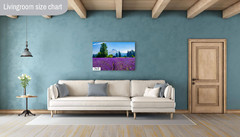 Lavender Dreams: Mt Hood Lavender Fields Landscape Wall Art Flower Print