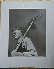 Vintage fine art Photograph unknown Artist/Model Depression era Farmer w/rake