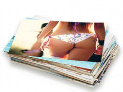 Boudoir Woman Art Photo Print Hot Blonde Lady Posing in Bed Poster Card 8×10