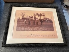 Vintage Farm Portrait Surreal Strange Bizarre BW Photograph Crystal Lake, WI #K
