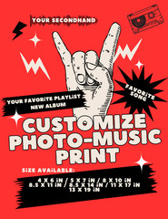Custom Photo music Art Print on Glossy Photo Paper Same-Day Shipping