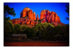 Cathedral Rock Sedona AZ at Dusk from Crescent Moon Ranch – Photography Prints