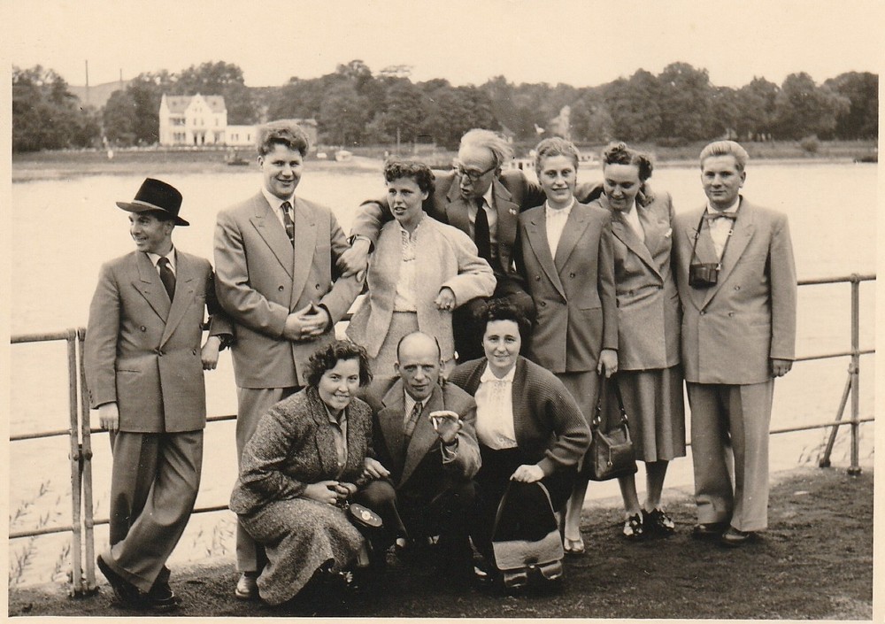 Vintage Photo Friends at the Lake in Fine Clothes Snapshot