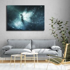 Fairy Painting, Enchanted Magical Fairy Tale Print, Mystical Creature Colorful