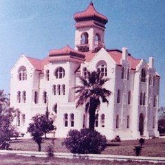 VTG Old Aransas County Court House Picture Rockport Texas Moorish Wood Framed