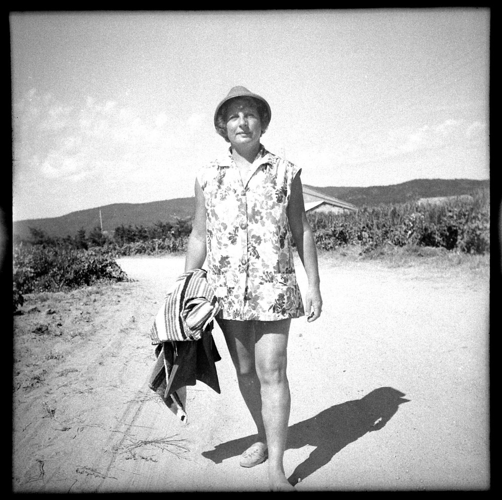 Woman On Beach Holiday Negative Photo Vintage + Original Print Year 1950