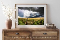 Storm Photography Print – Picture of Thunderstorm Over Prairie in Colorado