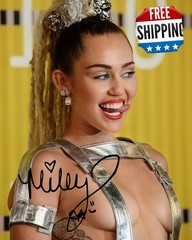 Framed Miley Cyrus Autographed 8×10 Signed Photo Reprint Fast Free Shipping