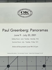 Paul Greenberg (1935-2022) Art Show Announcement Card 2001 – Panoramas
