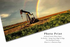 Pump Jack Photography Print: Texas, Rainbow, Oilfield, Oil and Gas, Picture