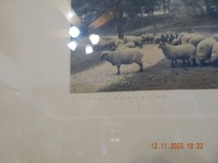 Large Rare Wallace Nutting w/Sheep “Warm Spring Day” Hand Colored Photo