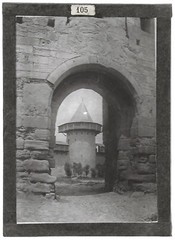 Old Black And White Glass Photo Plate 6X9 CM France Carcassonne
