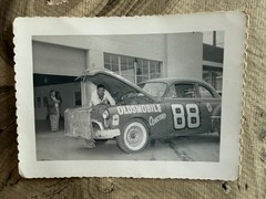 COOL OLDSMOBILE 88 CONCORD CA. RACING Black and White Photo 3 1/2″ X 4 3/4″ RACE
