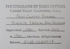 “Frosted Boulder” Original JOHN SEXTON Signed Photograph 11×14/ 16×20 Framed