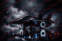 Digital Picture Frame Image Photo Wallpaper Background AI black fighter plane