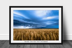 Wheat Field Under Thunderstorm Photo Print | Kansas Wall Art | Country Picture