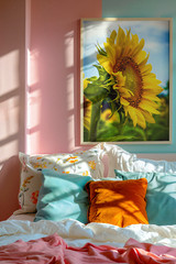 FREE SHIPPING Giclee 11×17” Color Sunflower Print, Office, Home, Business