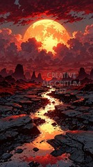 River of a Burning Sky | Photo Wallpaper Image Picture Background