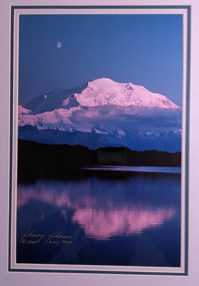 Johnny Johnson “Denali Sunset” Ltd Ed Print 823/950 Signed 1987 Framed