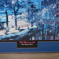 San Antonio Texas Riverwalk Winter Scene Professional Framed Photography 30.5×26