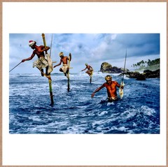 SIGNED STEVE MCCURRY FISHERMEN WELIGAMA SRI LANKA 1995 6×6 MAGNUM PRINT