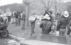Whiskey Flat Days, Dog, Beer, Bikers, Harley, 1978. Photograph. Quality Print