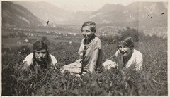 Vintage Photo Young Girl In Meadow Snapshot