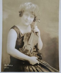 Vtg 1920s Female Violinist Rosalie Saailfeld Sepia Tone Photograph 8X10 Chicago