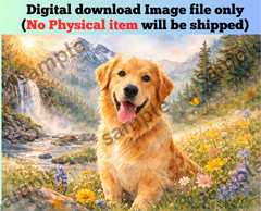 Cute dog watercolor AI created digital art wallpaper image picture background fo
