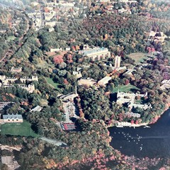Vintage large JRM framed aerial photo WELLESLEY COLLEGE Wellesley MA Lake Waban