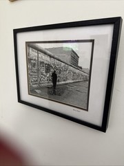 Garry Seidel Man Walking Along The Berlin Wall. December 1989 Signed Framed B&W