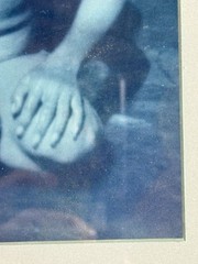 Framed Blue Tint Image medium unknown South East Asia Lady Bathing in stream